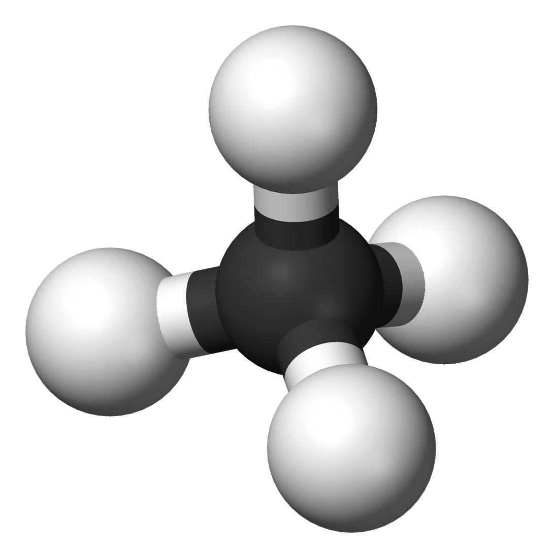Molécula de metano en 3D